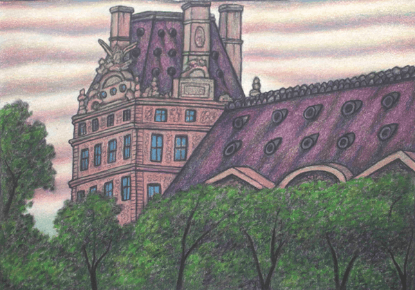 corner tower of the Louvre limited edition fine art print Reg Mombassa Store 